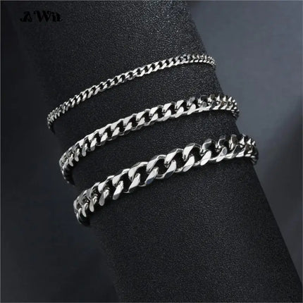 Awit Miniamlist Men Bracelet Gold Jewelry Street Style Stainless Steel 316L 18k Gold Plated Cuban Chain Bracelets For Women