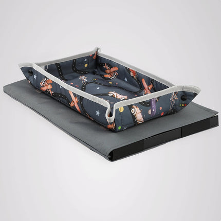 Kids Travel Tray for airplanes Seats Travel Desk storage Foldable & Adjustable Lap Desk for Children Entertainment & Learning