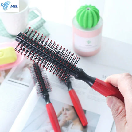 professional anti-static cylindrical bristle curly hair styling round comb nylon teeth roller comb Special for real hair wigs