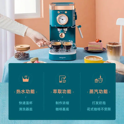 Coffee machine Household Italian high pressure steam beating milk foam grinding beans freshly brewed coffee coffee machine new