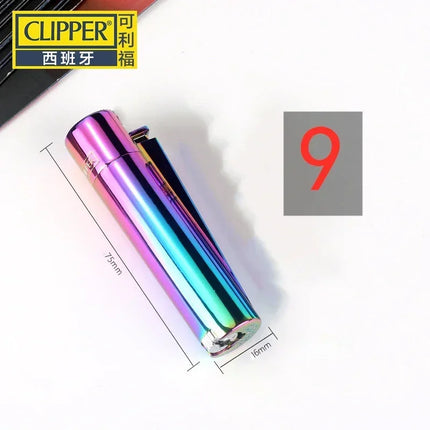 New Clipper Spades A Metal Fireless Butane Gas Jet Torch Lighter Portable Grinding Wheel Flint Inflatable Lighter Men's Gift