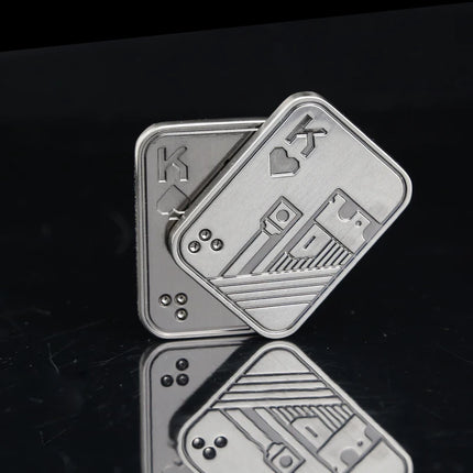 KK AA Fidget Slider Metal Skull Push Slider Stress Relief Toy Anti Stress EDC Top Spinning Poker Toys  Adults Gifts