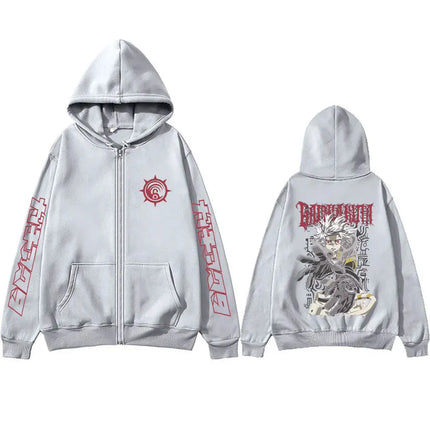 Anime Gachiakuta Rudo Graphic Zipper Hoodie Men Women Casual Oversized Zip Up Jacket Coat Male Cartoon Manga Cosplay Streetwear