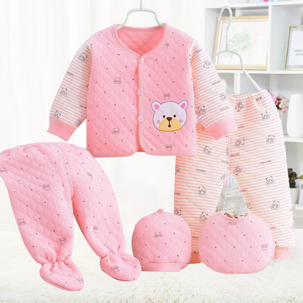 5pcs/set Children's Clothing Baby Bear Pure Cotton 0-3M Baby Clothes Spring Autumn Underwear Set