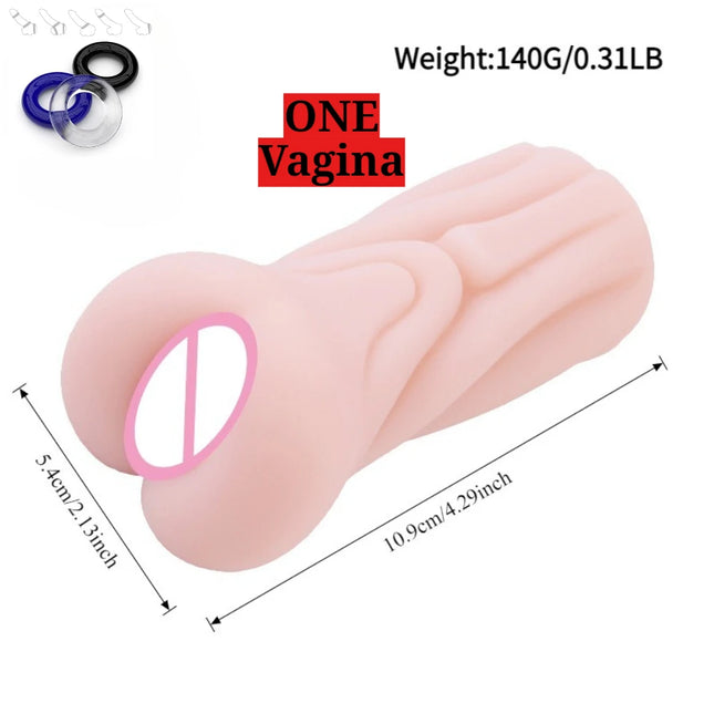 2 in1 Male Masturbator Realistic Vagina Anal for Men Pocket Pussy Soft Silicone Masturbation Cup 18+ Adult Sex Toys Erotic Games