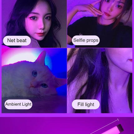 LED Video Light Wand Handheld Hanging Fill Light Photography Lamp Rechargeable Bedside Lamp Light Stick for Vlog Live Streaming