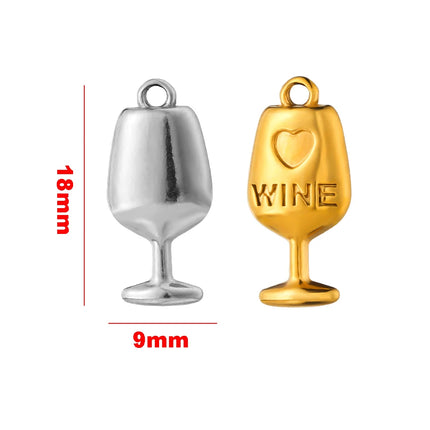 5pcs Creative Stainless Steel Moon Wine Cup Flower Spoon Fork Cat Bear Animals Small Pendants Charms for Jewelry Making Supplies