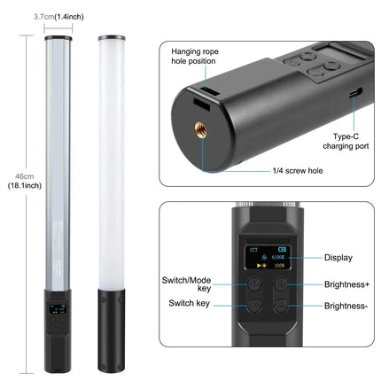 Color Background RGB Photography Fill Light Portable Led Professional Lighting Live Ambient Light Handheld Stick Light