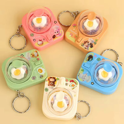 FTCY Cartoon Mini Egg Flipper Creative Fun Fried Egg Machine Keychain Stress Relief Pass The Time Clicker Toys Pendant Keychain
