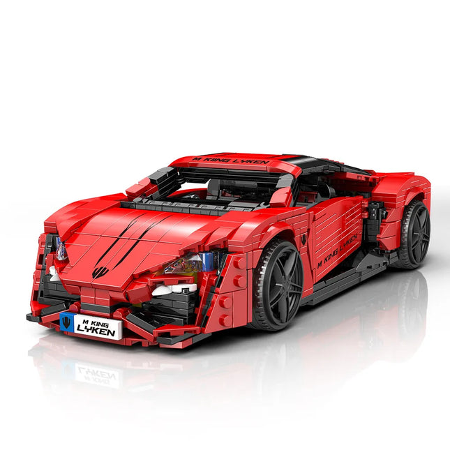 With Original Box Technical Car Toys The Red Lykan Sport Racing Car Building Block Assembly Car Brick Set Kids Christmas Gift