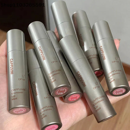 Cappuvini Mini Silver Tube Matte Velvet Lip Gloss – Waterproof, Non-Stick, Smudge-Proof, Long-Lasting Liquid Lipstick