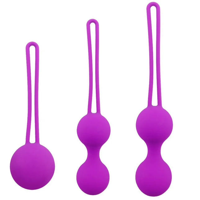 Kegel Trainer Balls 3-Piece Set Vaginal Weights Postpartum Recovery Pelvic Floor Tightening for Female Exerciser