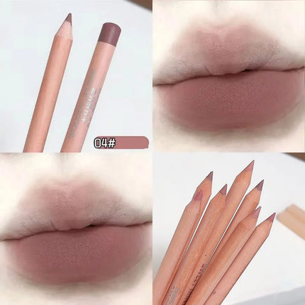 Waterproof Matte Lipliner Pencil Red Brown Contour Tint Filling Lipstick Long Lasting Non-stick Cup Moisturising Lips Makeup