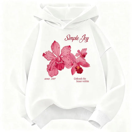 Graphic Pullover Flower Design Hooded Kids Children's Sweatshirt Cute Hoody for Boys Girls Spring Casual Hoodies