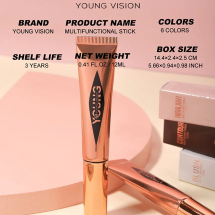 6-colour cushion cotton blush, skin-friendly highlighter that is not irritating, blends naturally without clumping.