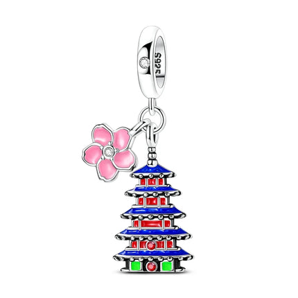 Original 925 Sterling Silver Charms Paris Eiffel Tower Charms Bead Pendant Fit Bracelets Bangle Necklaces Women DIY Jewelry Gift
