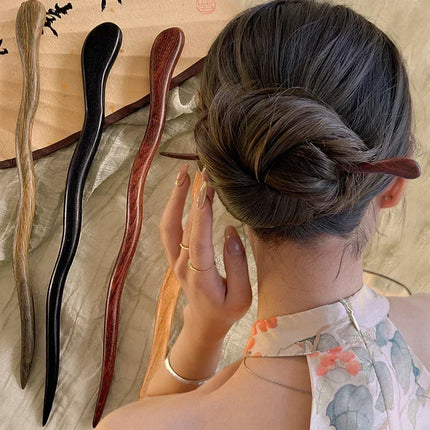 Vintage Wood Hair Sticks for Women 집게핀 Hair Accessories Chinese Style Hairwear Hairpins Jewelry Украшения Для Волос 비녀