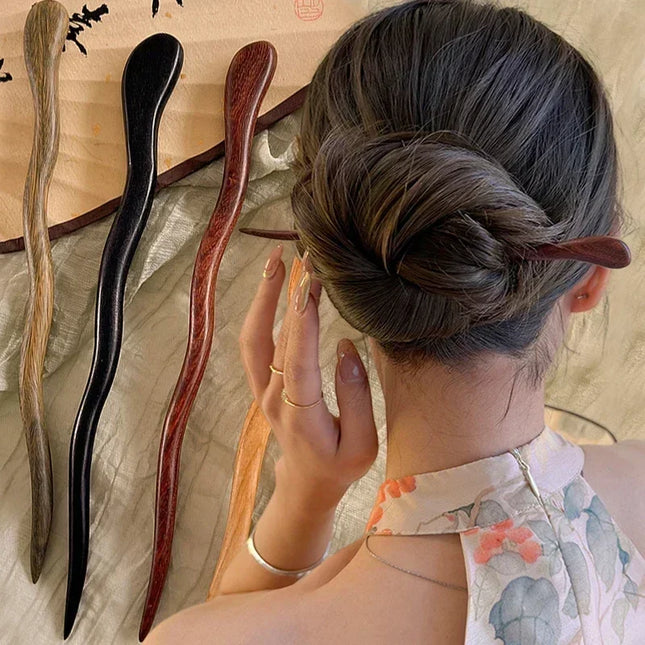 Vintage Wood Hair Sticks for Women 집게핀 Hair Accessories Chinese Style Hairwear Hairpins Jewelry Украшения Для Волос 비녀