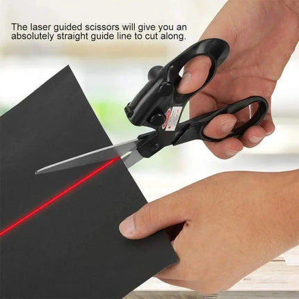 Professional Laser Guided Scissors Stainless Steel Cut Straight Fast Scissor Shear Precision Cutting Infrared Laser Scissor