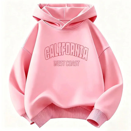 Casual Fashion California Letter Printed Hoodies Children's Sweatshirt Hoody Y2k Girls Autumn Winter Casual