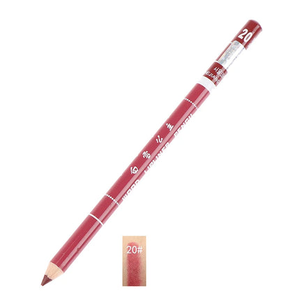 1pc Professional Wood Lip liner Waterproof Lady Charming Lip Liner Soft Pencil Makeup Women's Long Lasting Cosmetic Tool 28Color