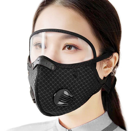Men's Cycle-Ready Face Mask with Active Carbon Filters and Dust Goggles
