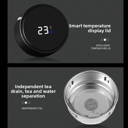500ML Temperature Display Thermos Cup Stainless Steel Divided Thermos Bottle Outdoor Vacuum Insulated Cup Father's Day Gift