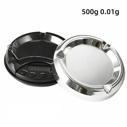 Portable Mini Pocket Ashtray Scale Dual-use 0.01-500g Compact Digital LCD Weigh Electronic Measure Electronic Jewelry Scale