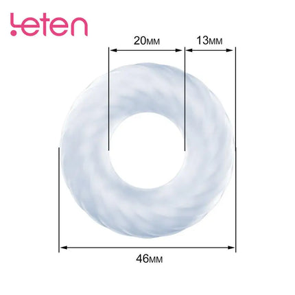 LETEN 3in 1 Silicone Penis Ring Ejaculation Delay Long Lasting Training Cock Erection Reusable Intimate Goods Sex Toys for Men