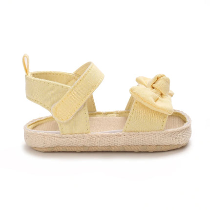 VALEN SINA  Newborn Baby Shoes Yellow Baby Girl Shoes Girl Classic Bowknot Sole Anti-slip PU Shoes First Walker Toddler Shoes