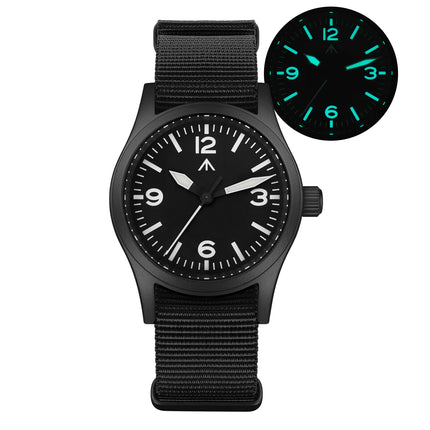 Militado New ML05 PVD Black Quartz Wristwatch VH31 Movement Sapphire Mirror BGW9 316L Case Waterproof 38Mm Vintage Watch