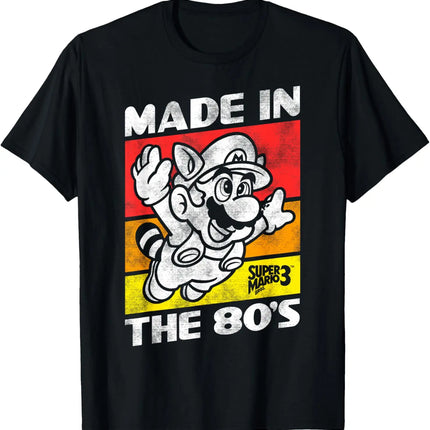 2026 New Super Mario unisex 100%cotton shirt, high quality vintage O-neck T-shirt Harajuku summer Men's Japanese fashion Shirt