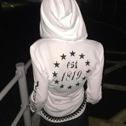 Seeslim Hooded Print Letter Graphic T Shirts Woman Clothes Youthful Long Sleeve 2000s Clothes Y2k Tees Female Clothing Autumn