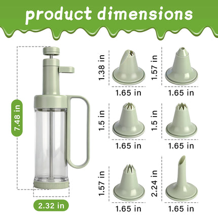 Plastic Cream Squeezer Piping Set Kitchen Cake Dessert Decorating Piping Tool with 6 Piping Nozzles