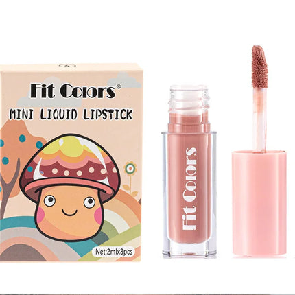 Cute Lipstick Set 3pcs/set Velvet Matte Waterproof Red Nude Black Lip Stick Tint Makeup Mini Lip Gloss Kit Plumping Lip Oil Set