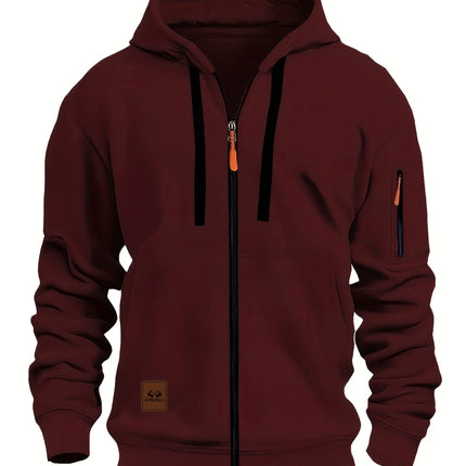 Men's Half-Zip Pocket Hoodie Casual Long Sleeve Hooded Sweatshirt Multi-color Pullover Tops 