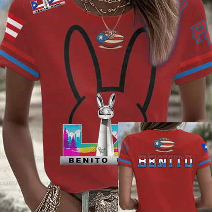 HalfTime Football Puerto Rico Bad Bunny  94 Jersey Commemorate Fans Jersey the Show Gameday Football Concert T-shirt