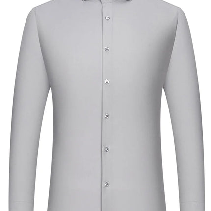 5XL Modal Polyester Fiber White Shirt Men's Long-Sleeved Casual Business Shirt Plus Size Big and Tall Easy Care