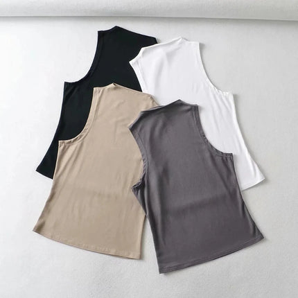 Sexy Crop Tops Black Halter Tank Top Women Summer Camis Turtleneck Camisole Fashion Casual Tube Female Sleeveless Cropped Vest
