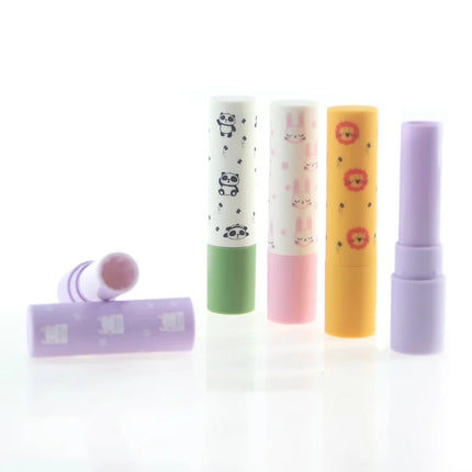 10/30/50/100PCS  Empty Lipstick Tubes Direct- filling Cute Cartoon Pattern DIY Empty Round Lip Balm Tube Packaging For Children