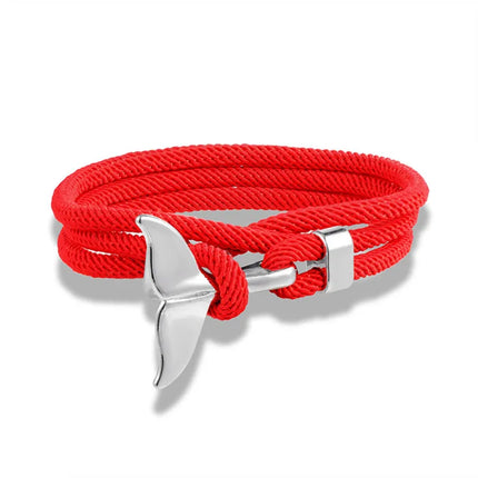 Ocean Style Whale Tail Anchor Bracelet for Men Women Multilayer Adjustable Rope Couple Bracelets Fashion Friendship Jewelry Gift