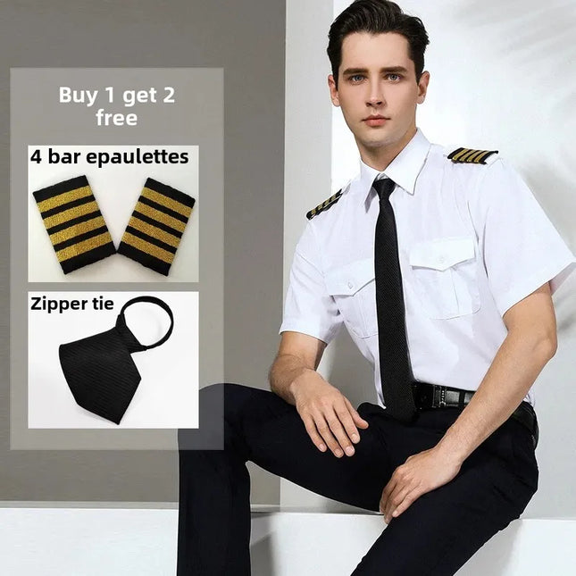 Air Force Pilot Uniform Men's Shirt Flying Clothes Nightclub Aviation Clothes Engineer Military Uniform Square Collar Other Mate