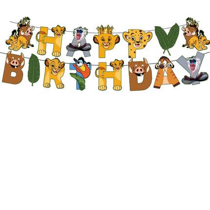 The Lion King Simba Jungle Theme Tableware Kit Printed Paper Plates Paper Cups Kids Boys Safari Birthday Party Decorations