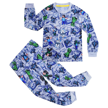 Boys Long Sleeves Top And Bottom Set 2 Pieces Boy Pajamas Games Cosplay Sleepwear Party Suit Kids Homewear Outfits