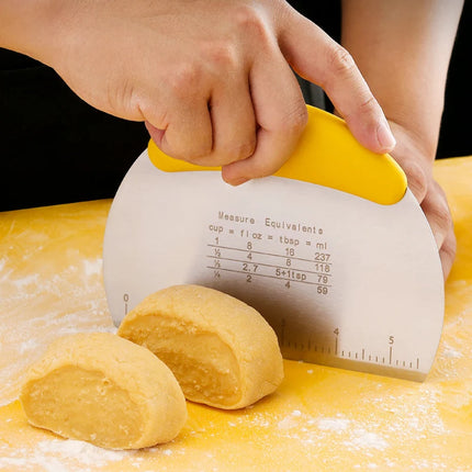 Dough Scraper Stainless Steel Pastry Dough Cutter Semicircular Bench Scraper Cake Bread Pizza Dough Cutter Chopper Baking Tools