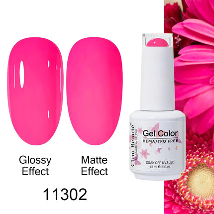 Clou Beaute 15ml HEMA TPO FREE Color Gel Nail Polish Nude Pink Red Green Collection Nail Gel Polish Glitter Soak Off UV LED Gel