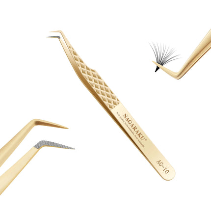 NAGARAKU Precision Fiber Tip Tweezer for Eyelash Extensions Professional Eyelash Tweezers Antistatic Straight