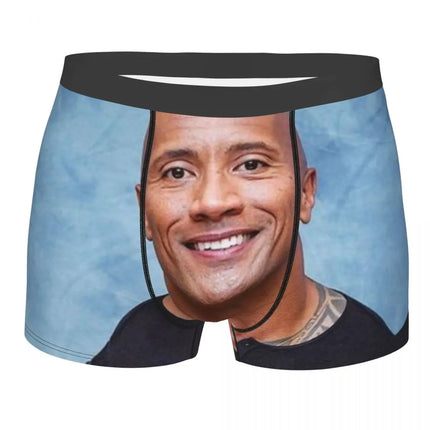Custom Male Cool The Rock Dwayne Meme Underwear American Actor Johnson Boxer Briefs Stretch Shorts Panties Underpants