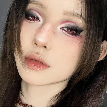 1Pc Blue Black Red Eyeshadow Palette Halloween Makeup Girl Smoky Punk Eye Shadow Palette Matte White Lying Silkworm Eye Cosmetic