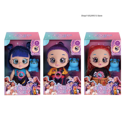 Kpop Hunters Girl Rumi Vinyl Doll Cartoon 7 Inch 5D Eyes Movable joints with Movie Theme Song Toy for Fan Collection Kids Gift